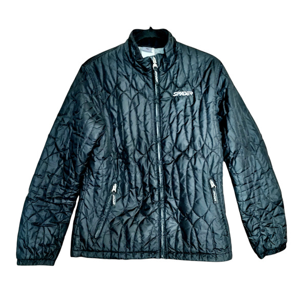 Spyder Women's Black Lightweight Quilted Full Zip Thermal Jacket Size 14 - Picture 1 of 10